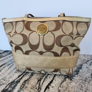 Coach purse - Brown & Tan